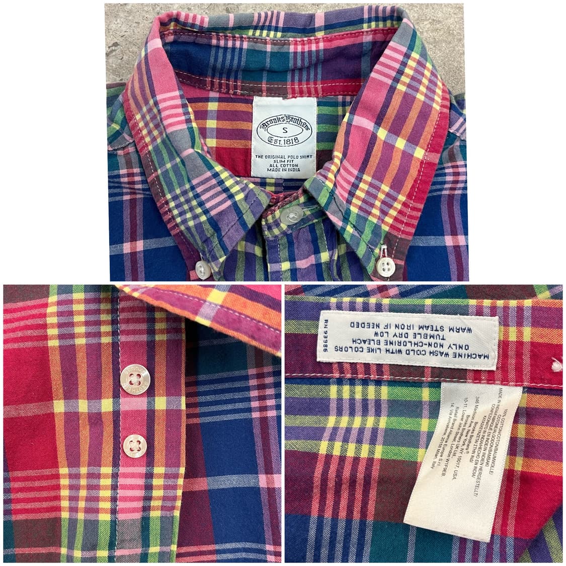 브룩스브라더스 체크 셔츠 핑크 S #csz3484 상품이미지3