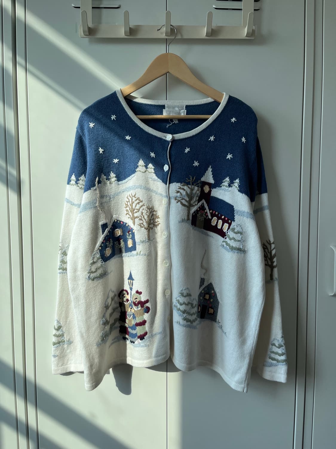 Cjbank 핸드메이드 크리스마스 풍경 니트 가디건  상품이미지1