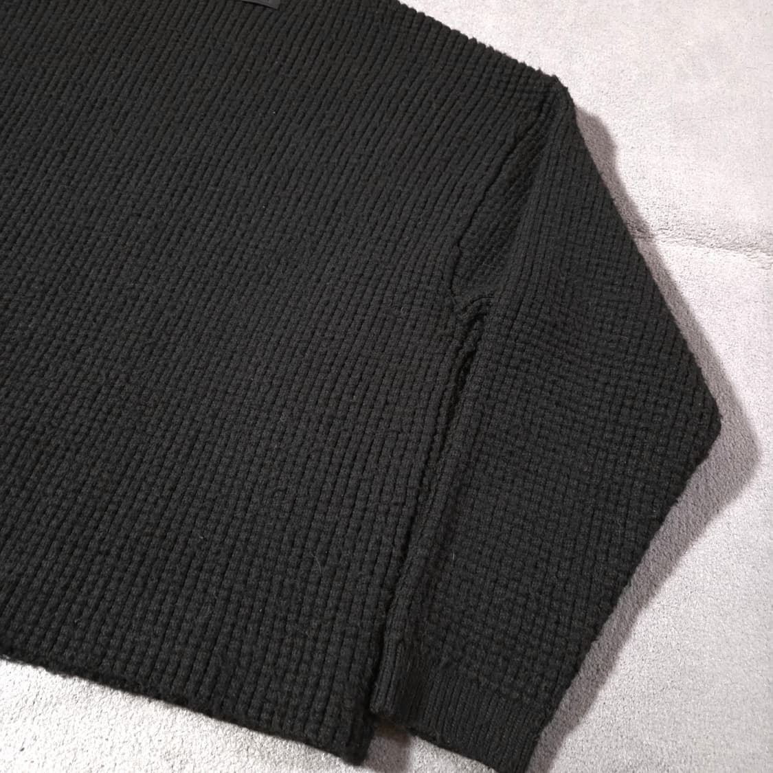 피어오브갓 에센셜 오버핏 헤비 와플 크루넥 니트 스웨터 M 블랙 상품이미지7