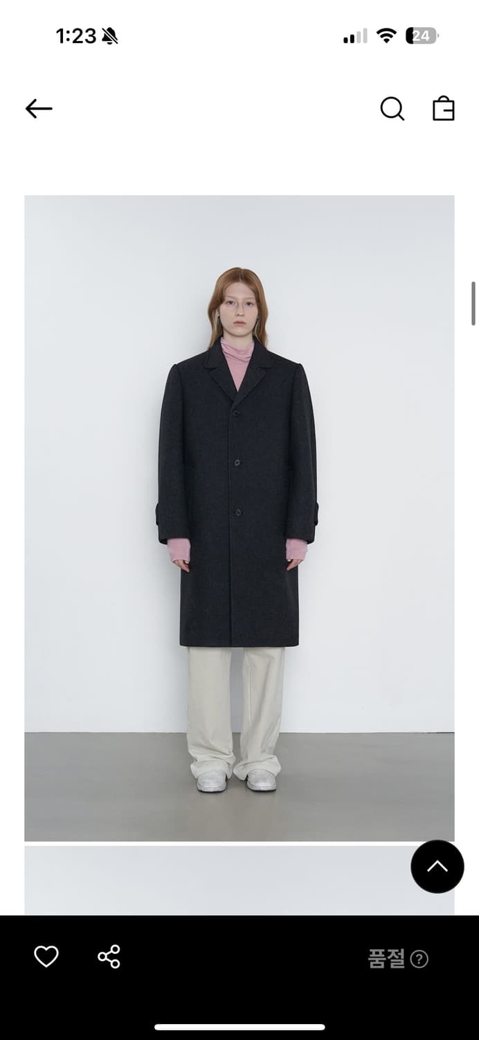 Alte 알테 빅슬리브 하프코트 차콜 상품이미지1