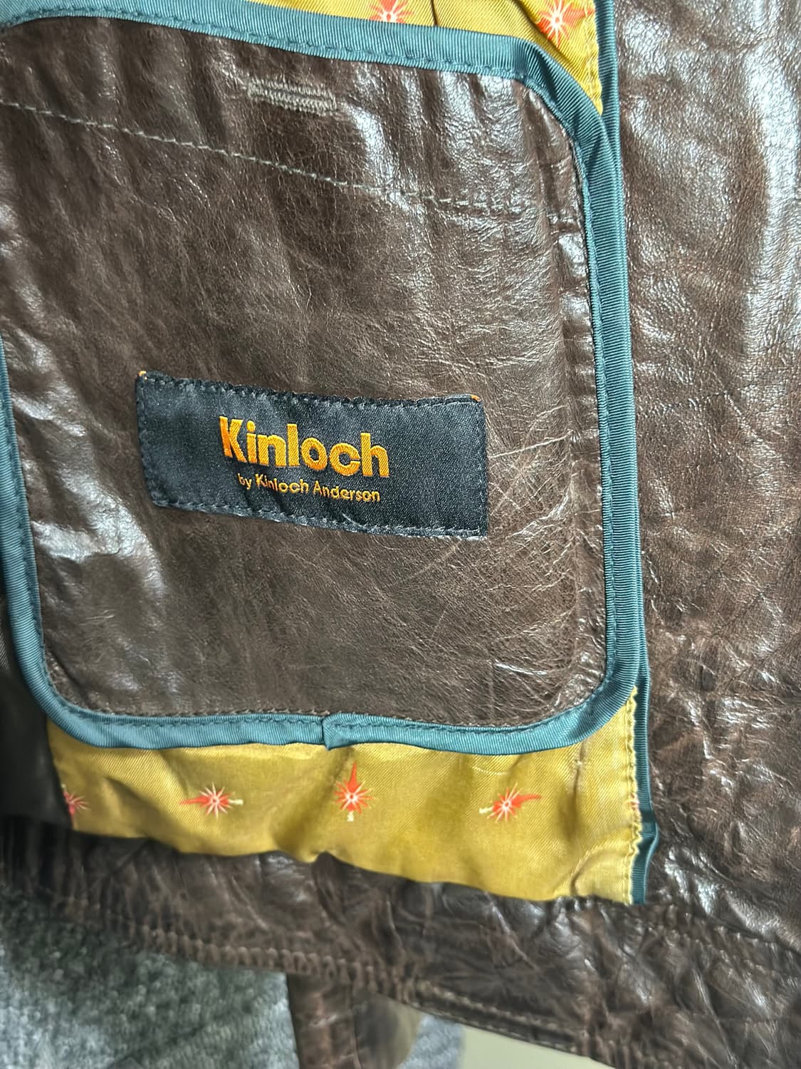 Kinloch Anderson 브라운 가죽 자켓 95 상품이미지7