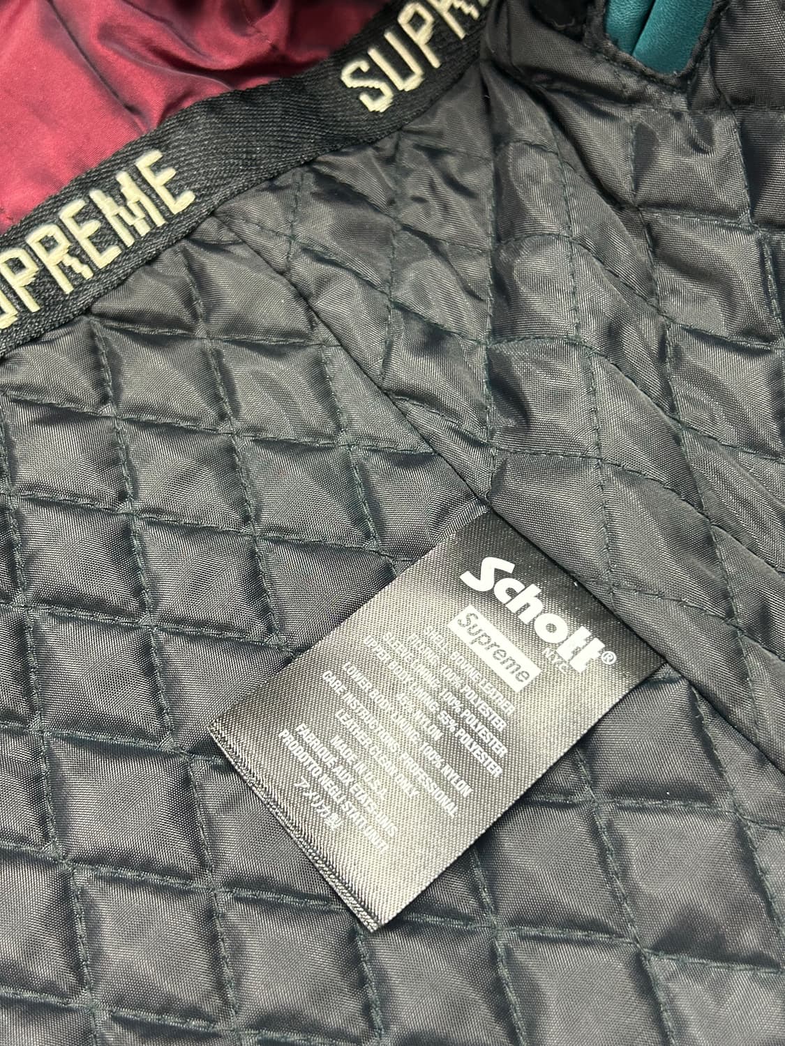 25FW 슈프림 x 쇼트 레더 레이서 자켓 틸 [L] 상품이미지8