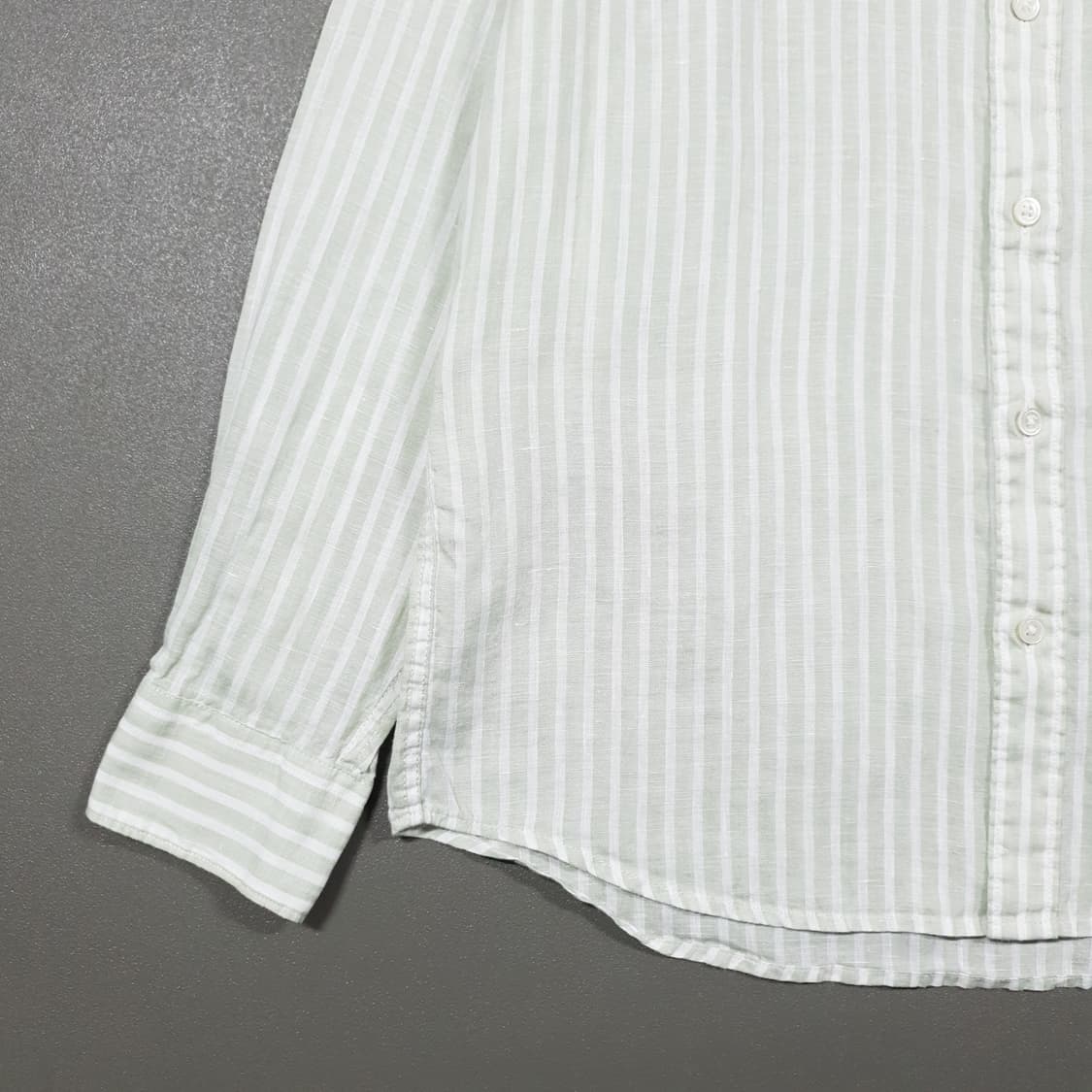 95) 빈폴 신형 23ss 린넨 마 볼드 스트라이프 셔츠 라이트 그린 상품이미지5