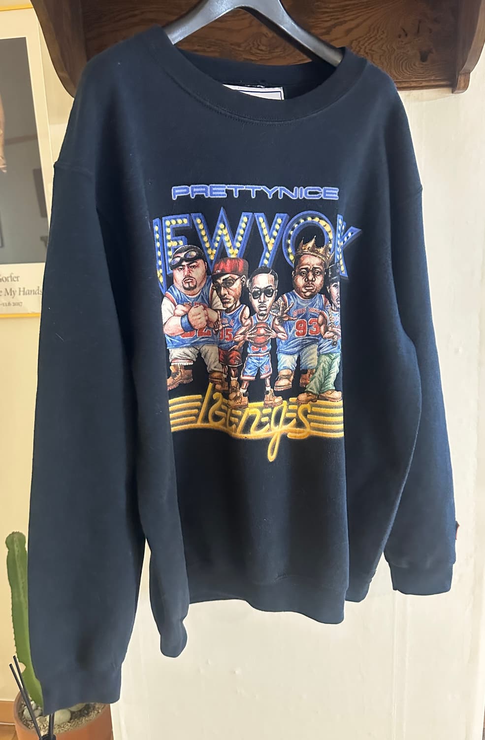 90s 빈티지  뉴욕 힙합 아이콘 맨투맨 티셔츠 (L) 상품이미지1