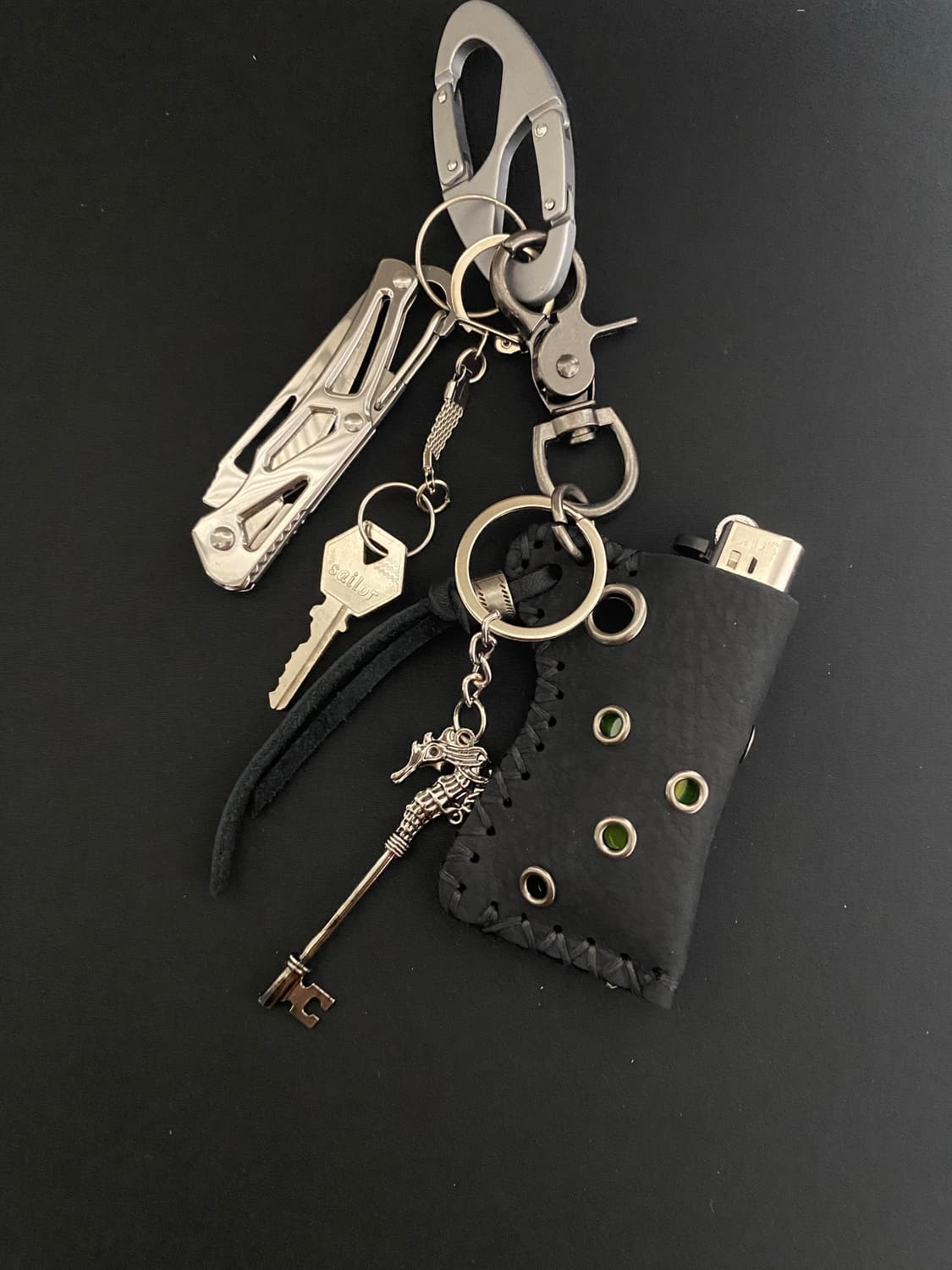 빈티지 펀칭 가죽 케이스 키링 상품이미지4