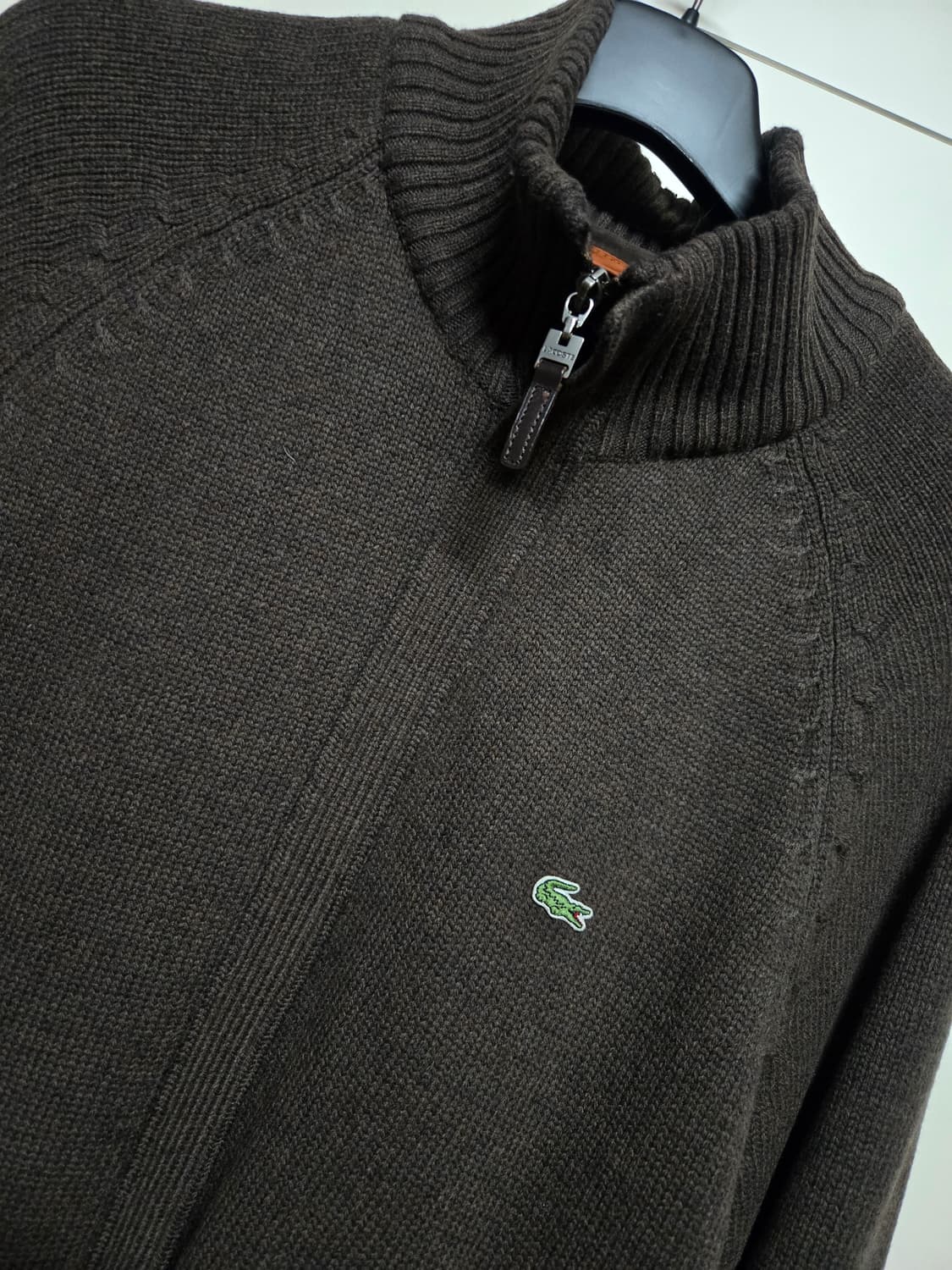 라코스테 남성 브라운 모 니트 집업 상품이미지2