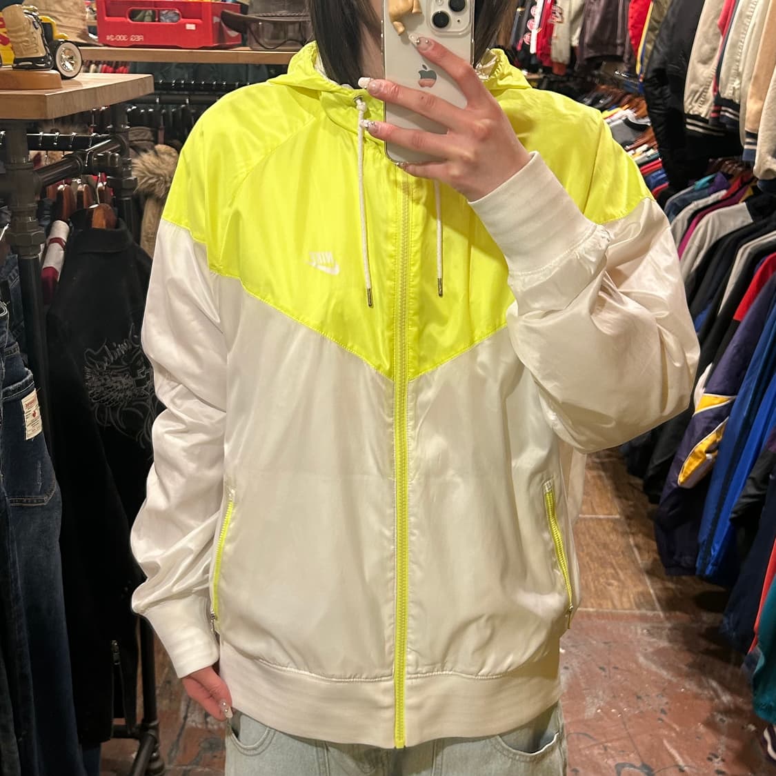 [HI] nike 바람막이 라이트그린&화이트 상품이미지1