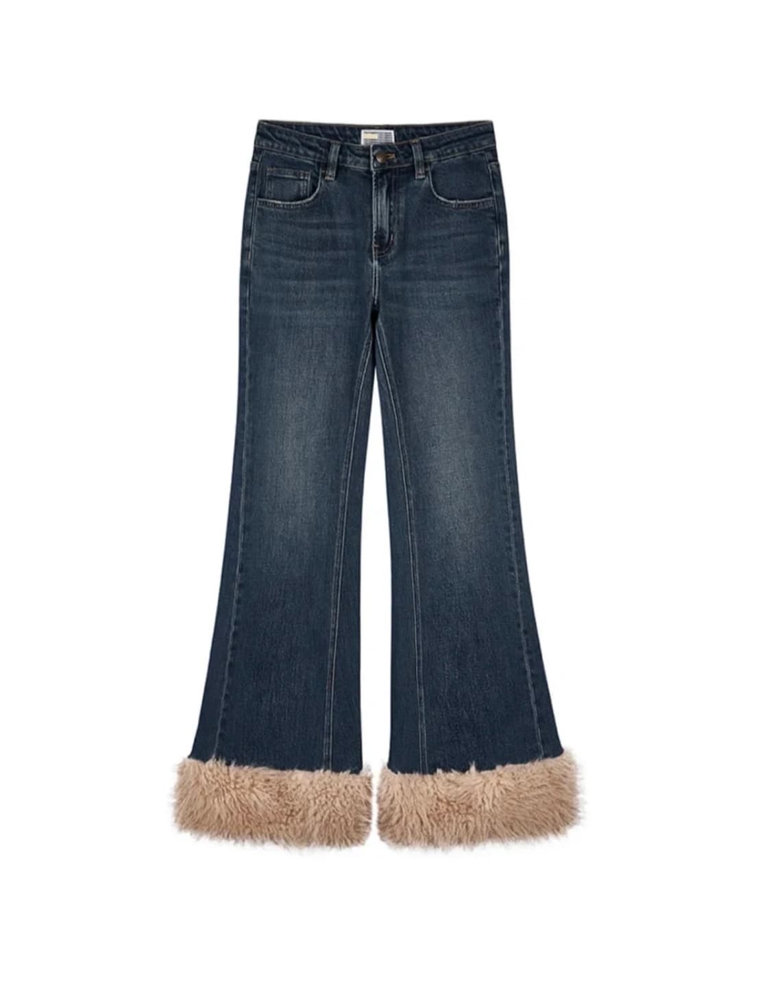 유쓰배쓰 Fur hem denim pants - S 상품이미지1
