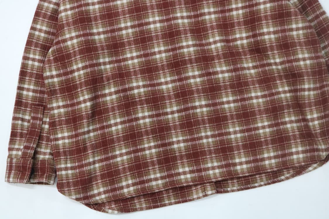 사만사 모스 Samansa Mos2 빈티지 레드 브라운 체크 플란넬 셔츠 상품이미지7