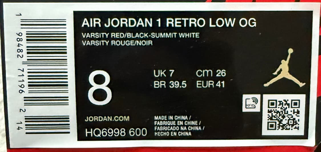 (260) 나이키 에어 조던 1 레트로 로우 OG 시카고 상품이미지2