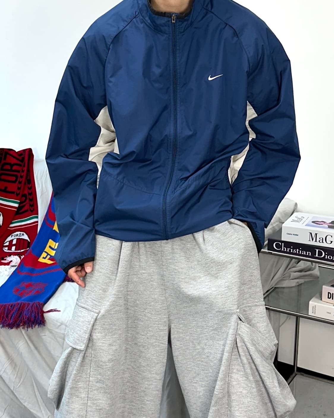 나이키 00s 블루 화이트 바람막이 XL 상품이미지2