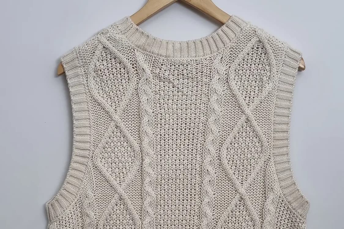 사만사모스 크림 니트 조끼  상품이미지6