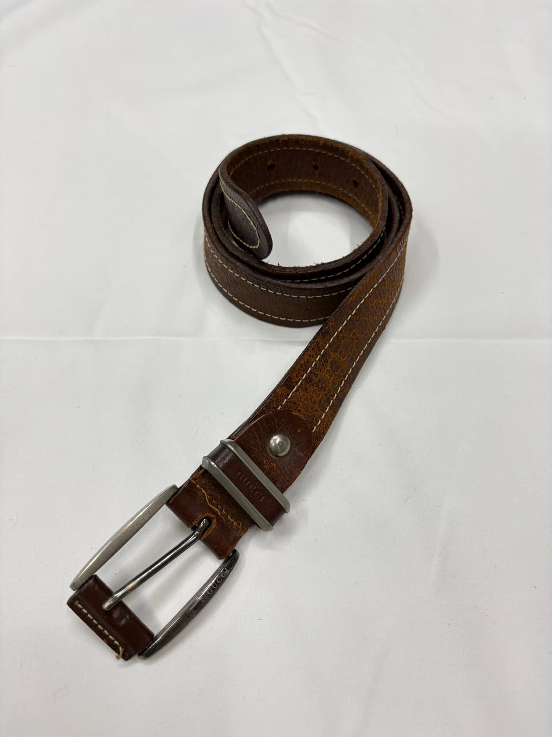 구찌 브라운 빈티지 레더 벨트 Gucci 상품이미지1