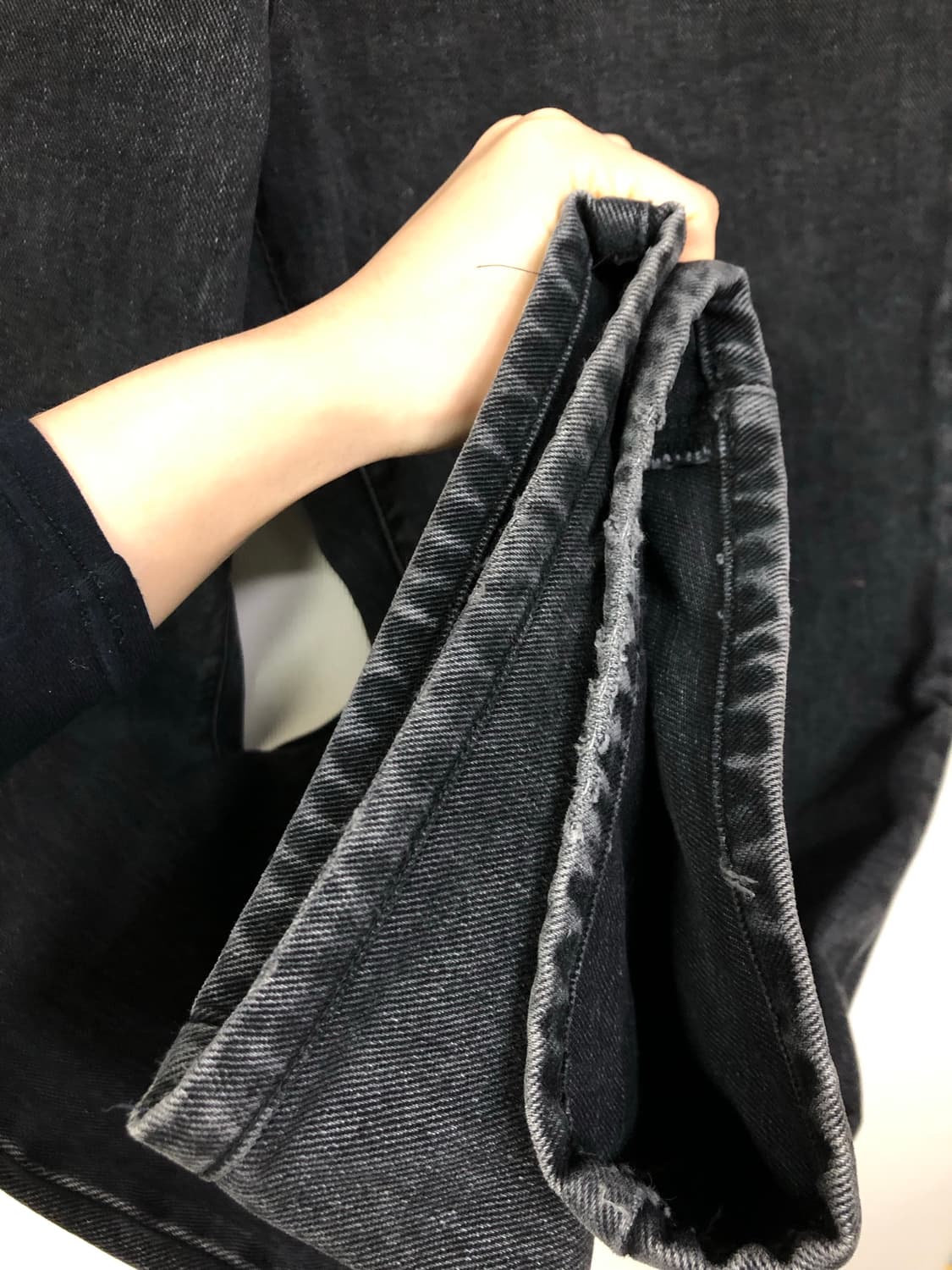 칼하트wip 블랙 워시드 흑청 와이드 데님팬츠 30 상품이미지7