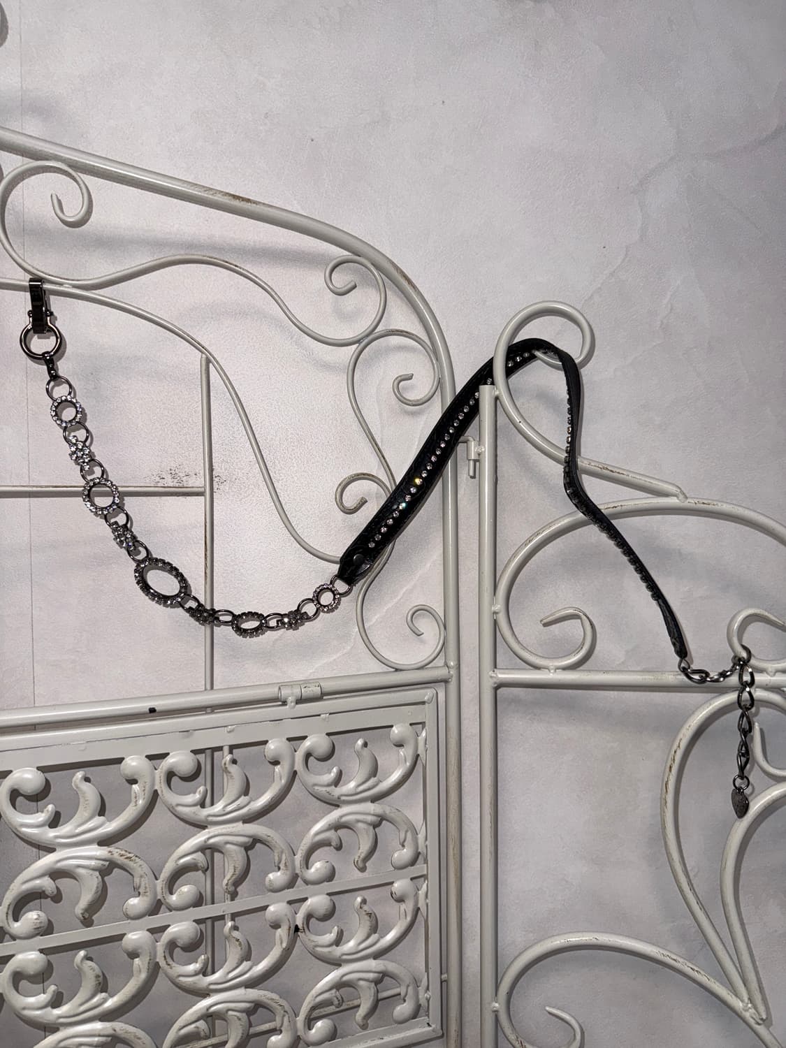 Black flower ring cubic chain belt 상품이미지1