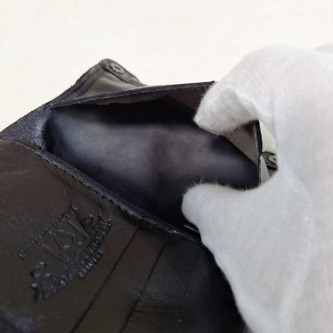 RRL 더블알엘 디스트레스드 레더 스냅 월렛 블랙 상품이미지6