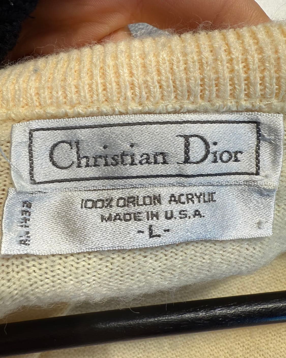 크리스찬 디올 아이보리 울 브이넥 니트  상품이미지8