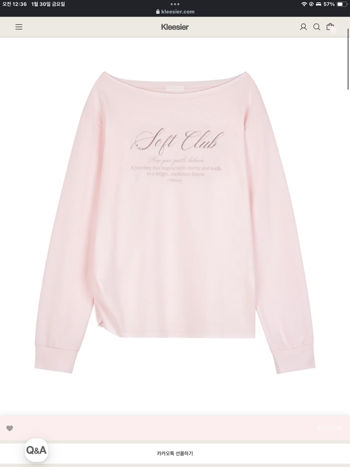 클리시어 소프트클럽 원숄더 스웻셔츠 (레이 착용♡) 상품이미지4