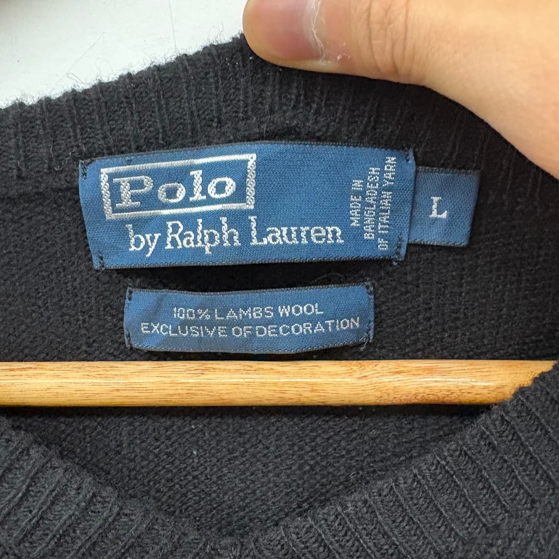 폴로 랄프로렌 브이넥 니트 블랙 여/L 상품이미지3