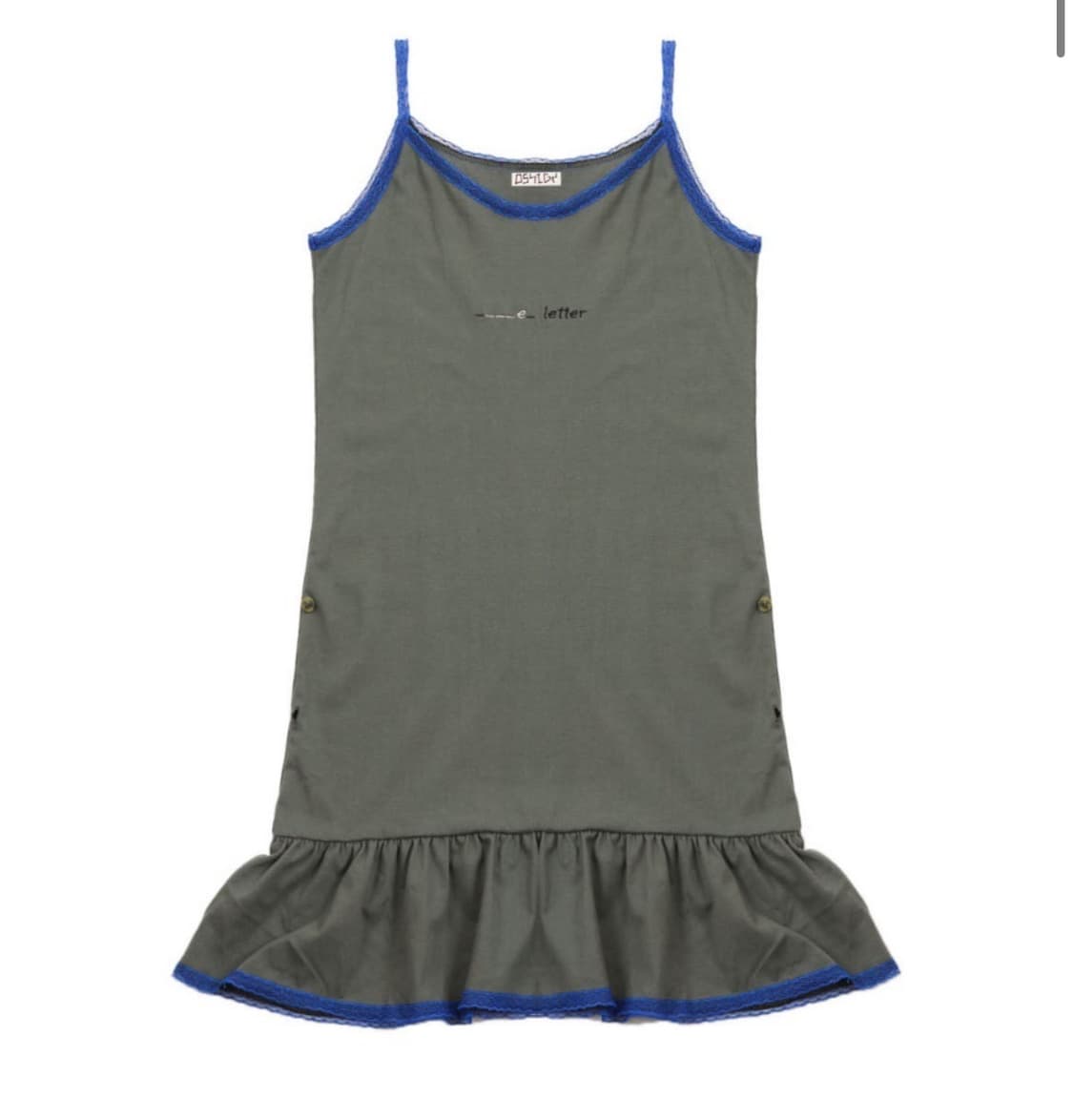 오스하이 Lace Button Dress Khaki 상품이미지1