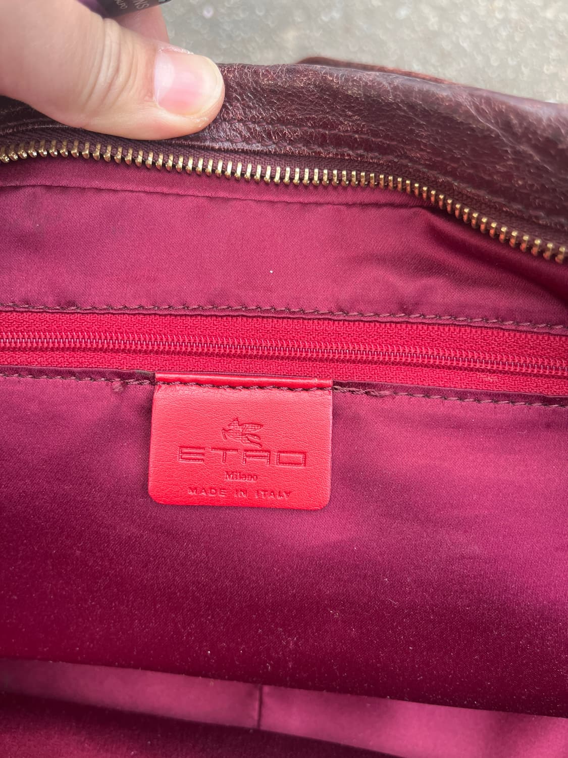 이탈리아 제작 하이엔드 레더, ETRO 버건디 토트백 ✨ 상품이미지2
