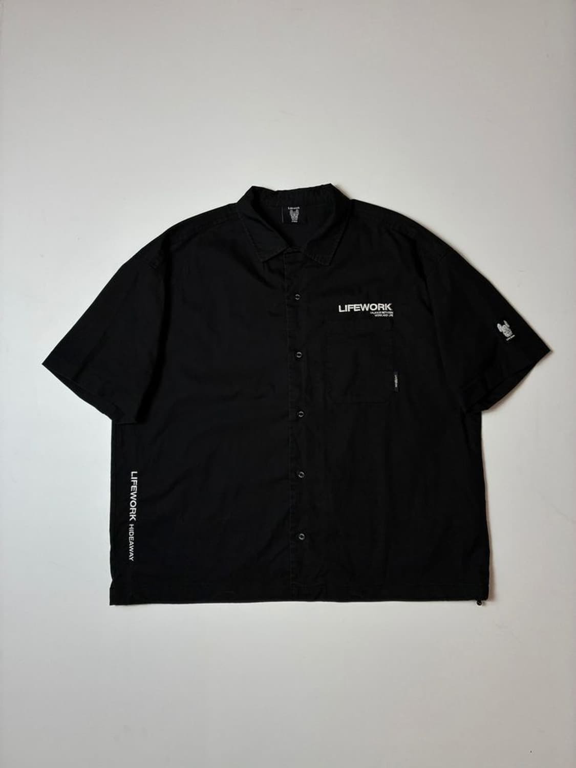 라이프워크 자수로고 오픈 카라 반팔 셔츠 PN8688 상품이미지1
