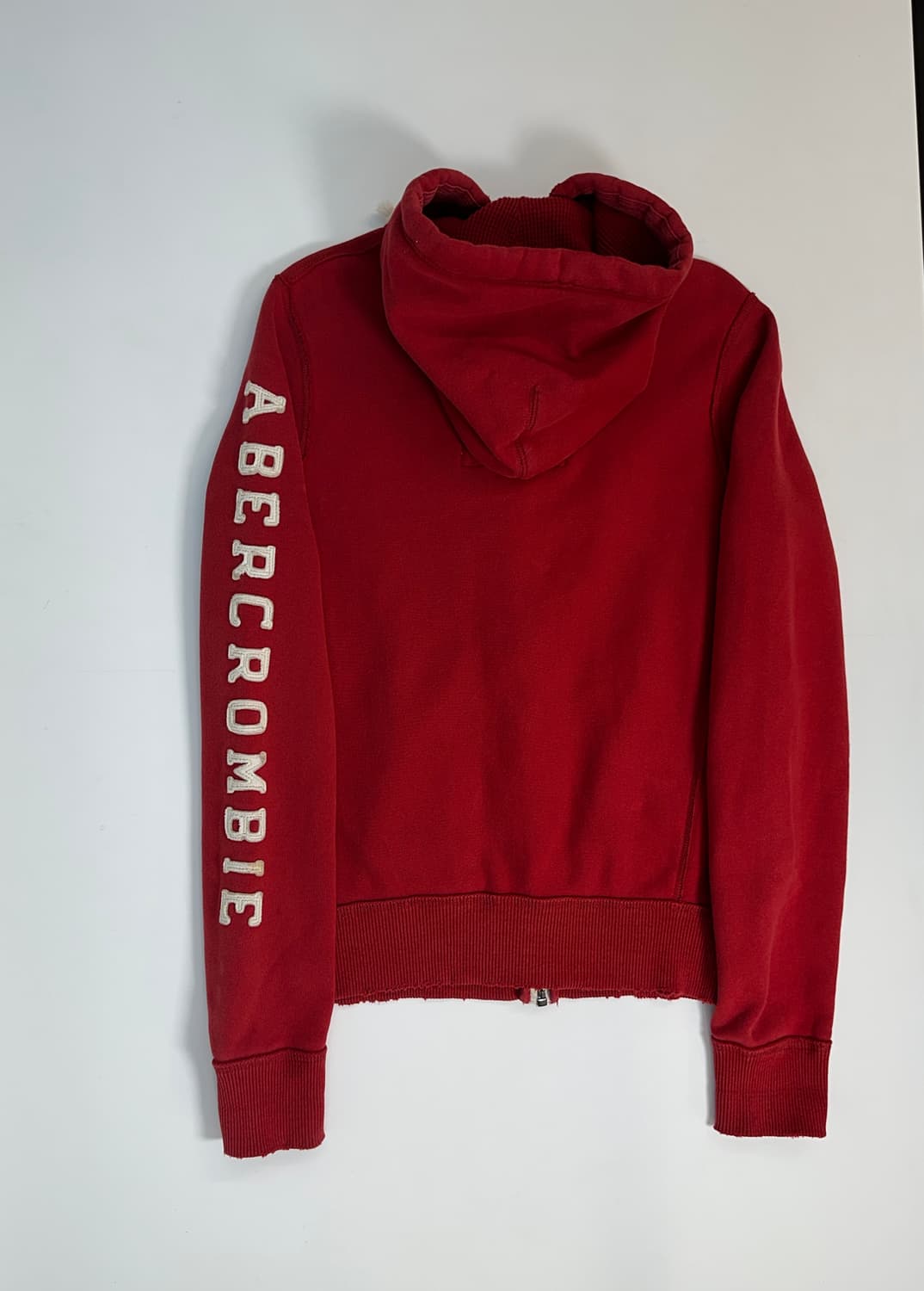 아베크롬비 딥레드 스펠로고 후드집업  상품이미지3