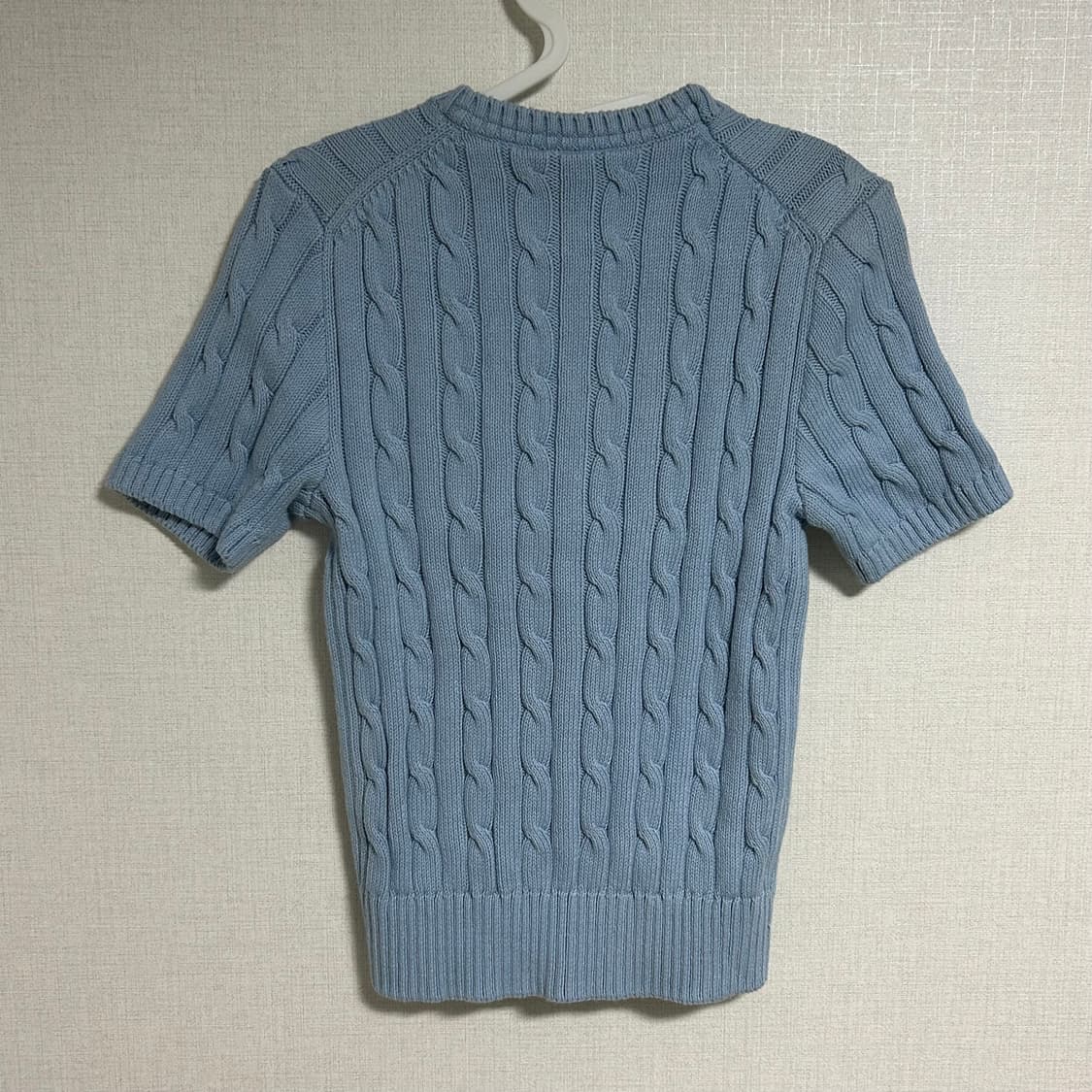 라코스테 스카이블루 소라 케이블 반팔 니트 가디건 90 상품이미지8