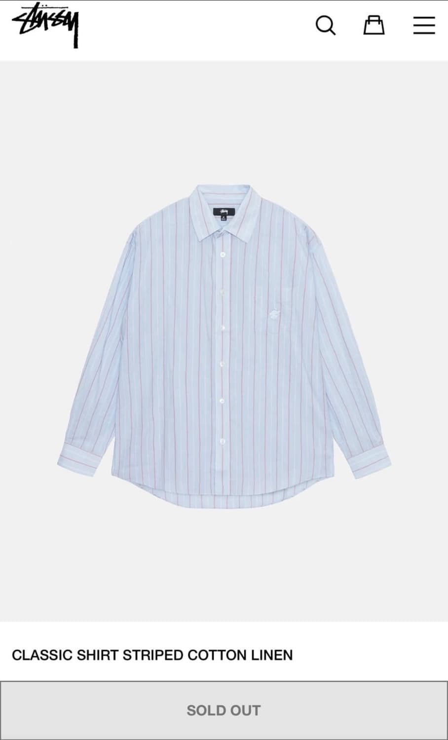 스투시 스트라이프 셔츠 s사이즈 상품이미지3