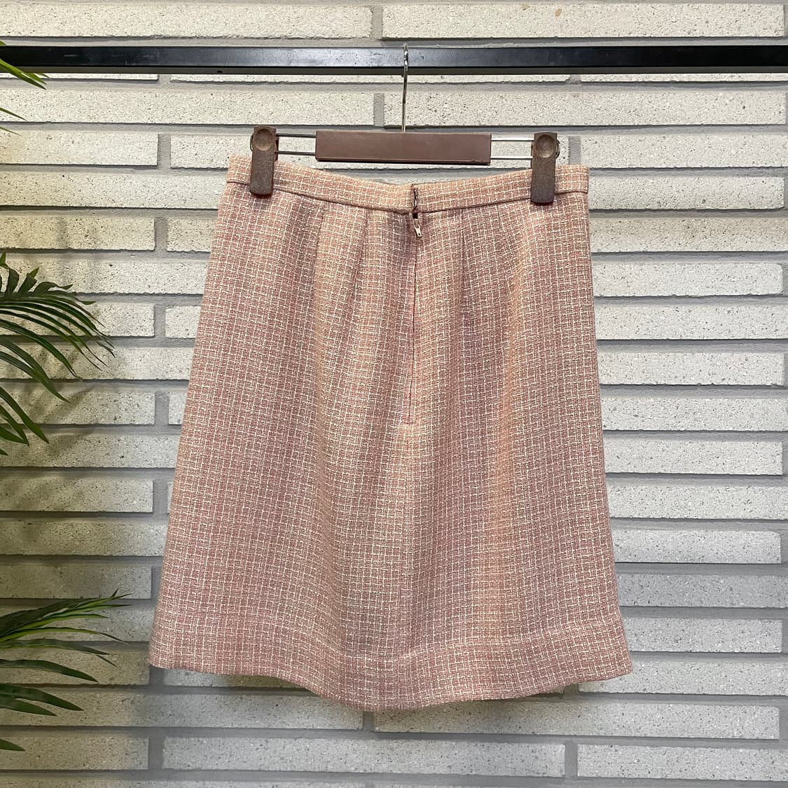 JPN VINTAGE 미니 스커트 사이드 지퍼 트위드 디테일 핑크 상품이미지3