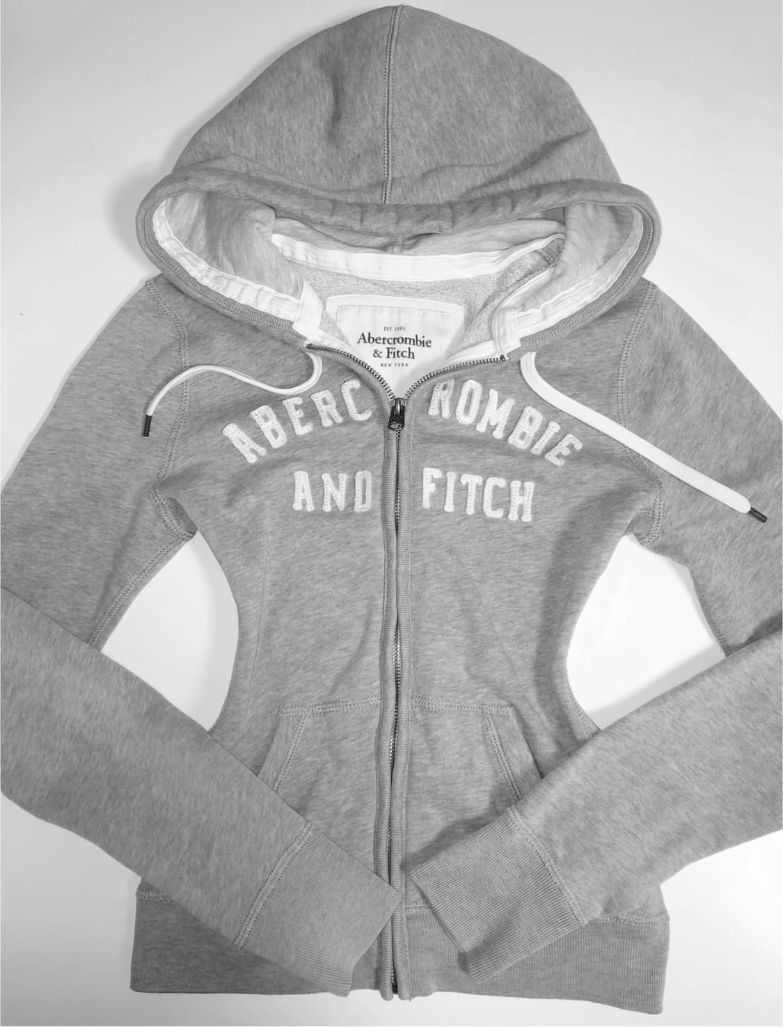 대대장 아베크롬비 딱붙핏 후드집업 S 그레이 상품이미지2