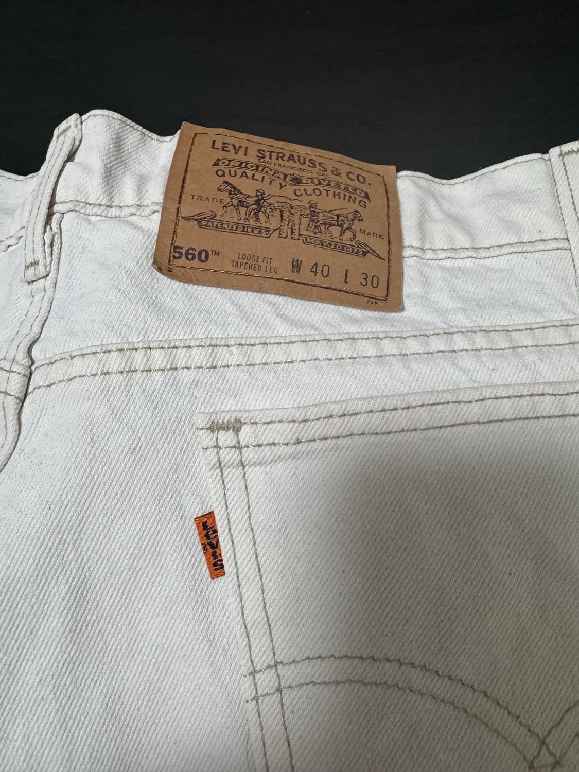 정품 90s USA 미국 리바이스 빈티지 560화이트데님 W40 L30 상품이미지8