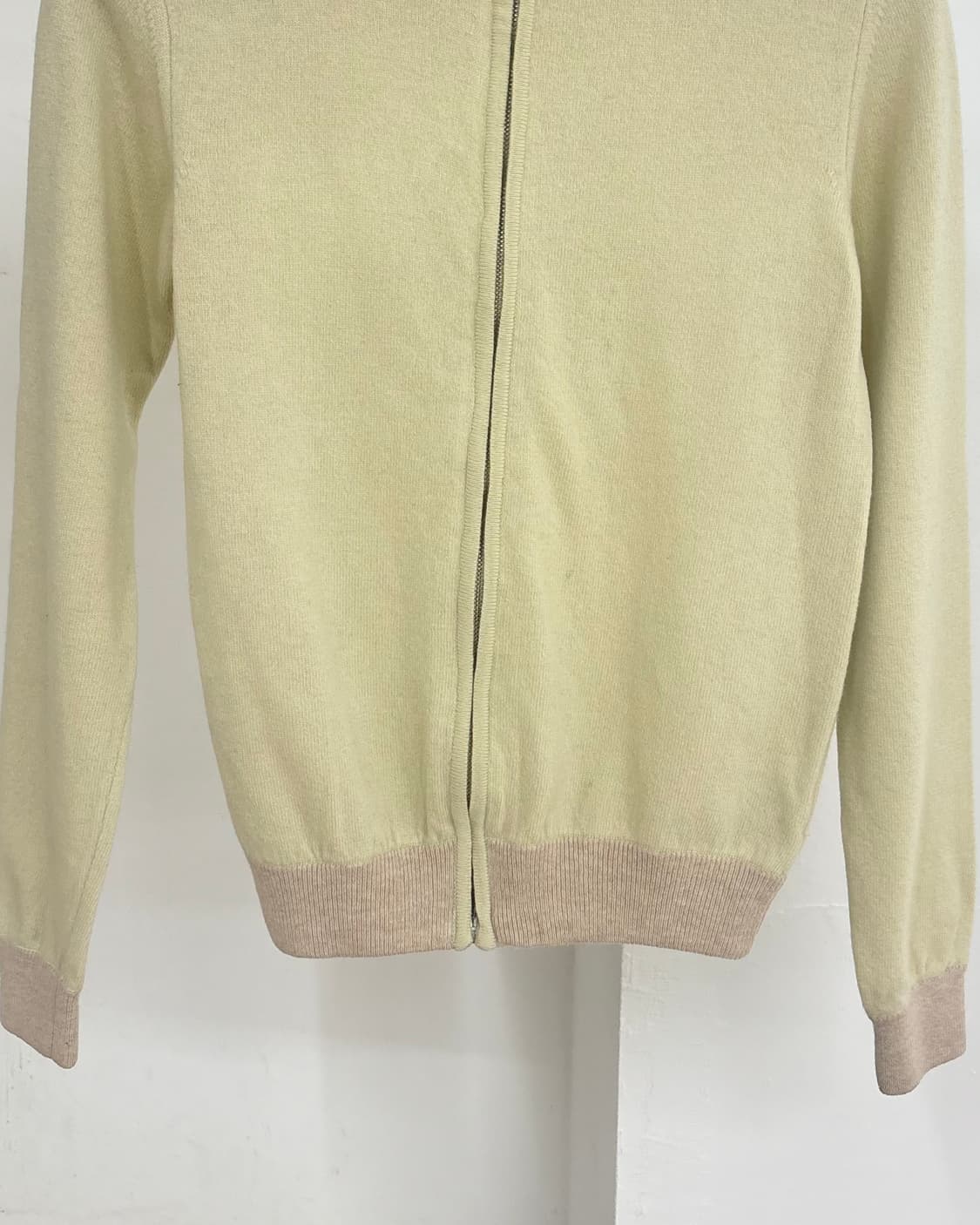 버버리 옐로우 울 캐시미어 니트 집업 상품이미지5