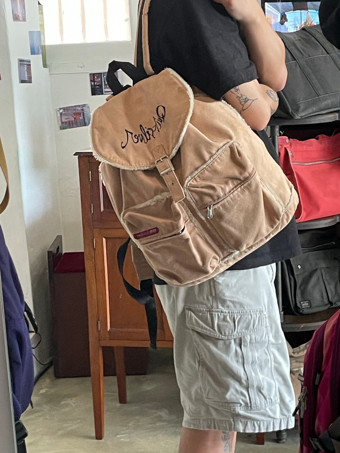 퀵실버 빈티지 백팩 베이지 상품이미지8