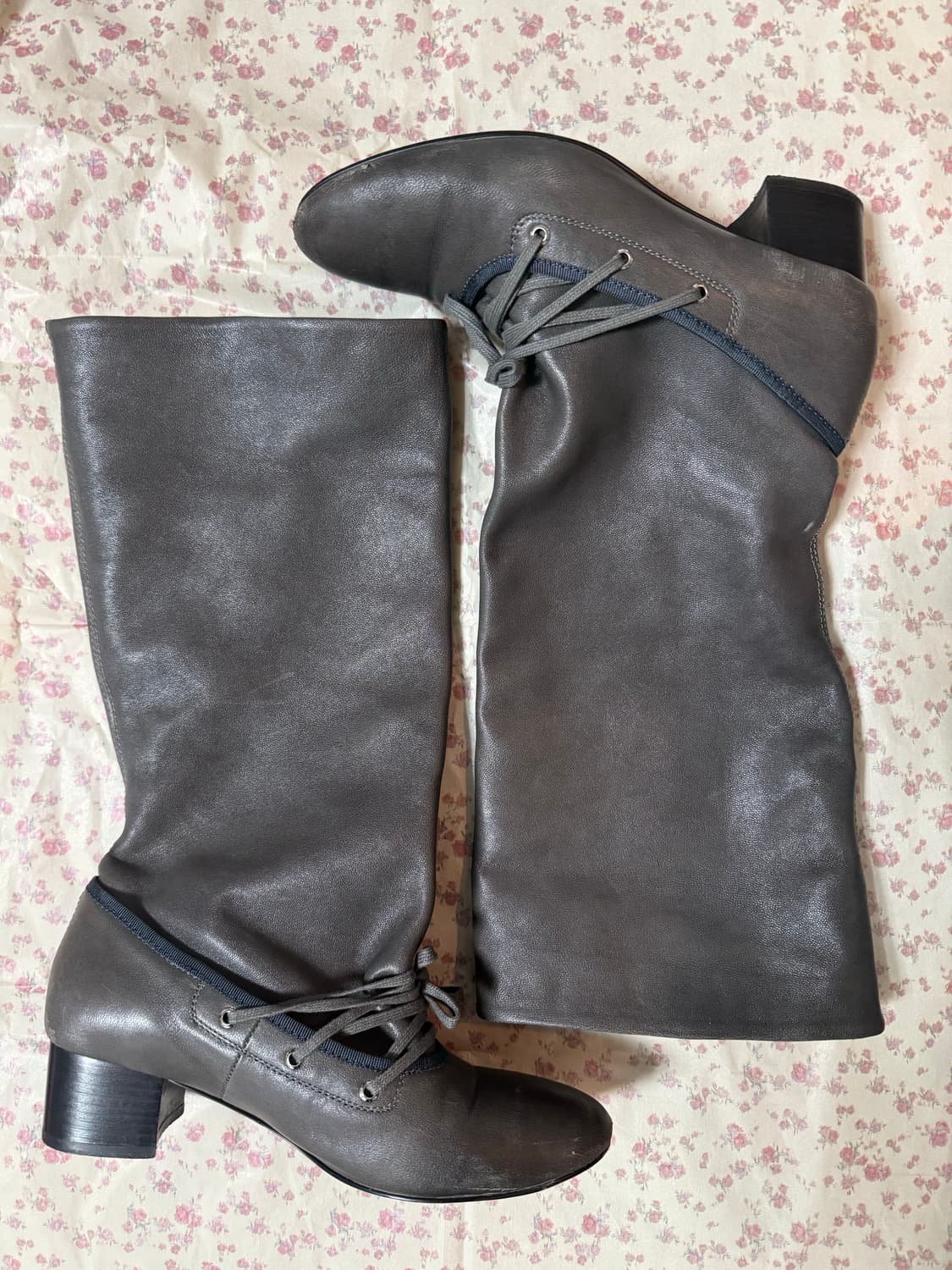 양가죽 그레이 롱부츠 상품이미지3