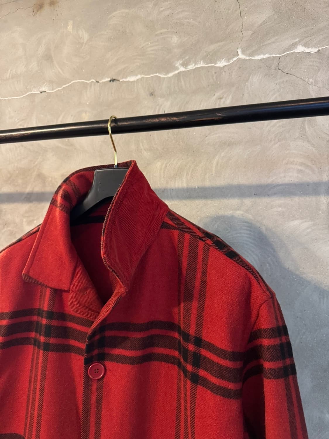 베네통 헤비멜톤울 버팔로 체크 자켓 105 상품이미지9