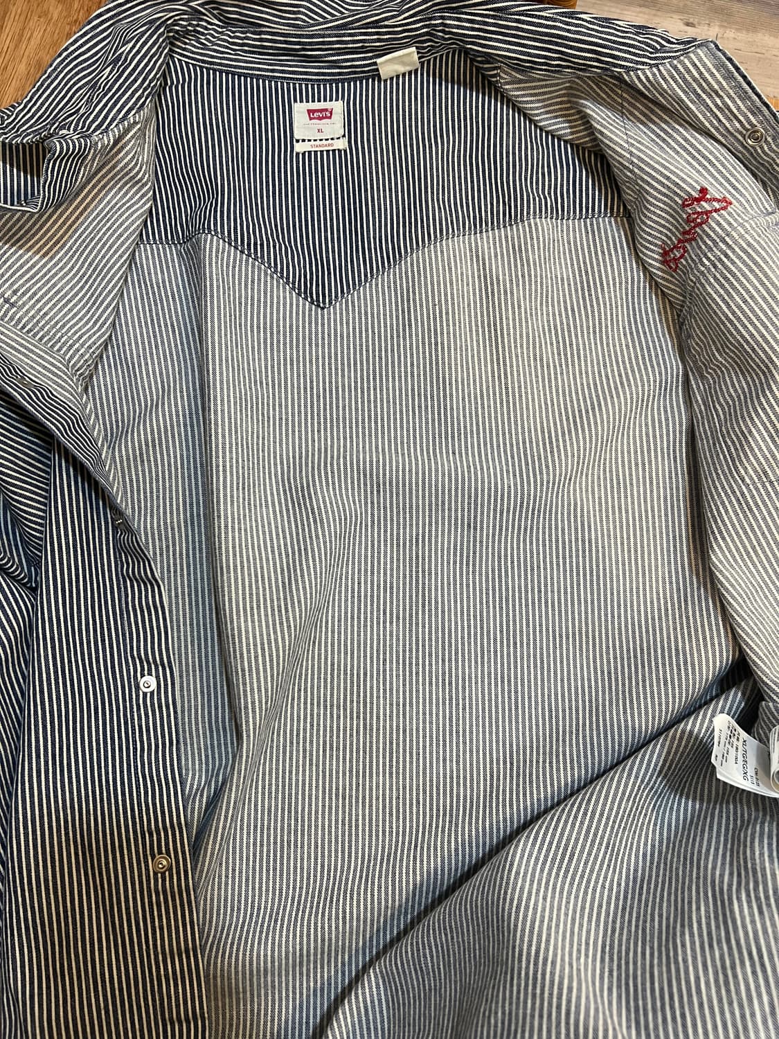 리바이스 남성 네이비 스트라이프 웨스턴자켓 셔츠자켓 상품이미지6