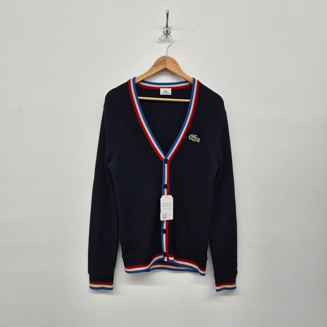라코스테 네이비 가디건 트리밍 포인트 남성 XL 상품이미지1