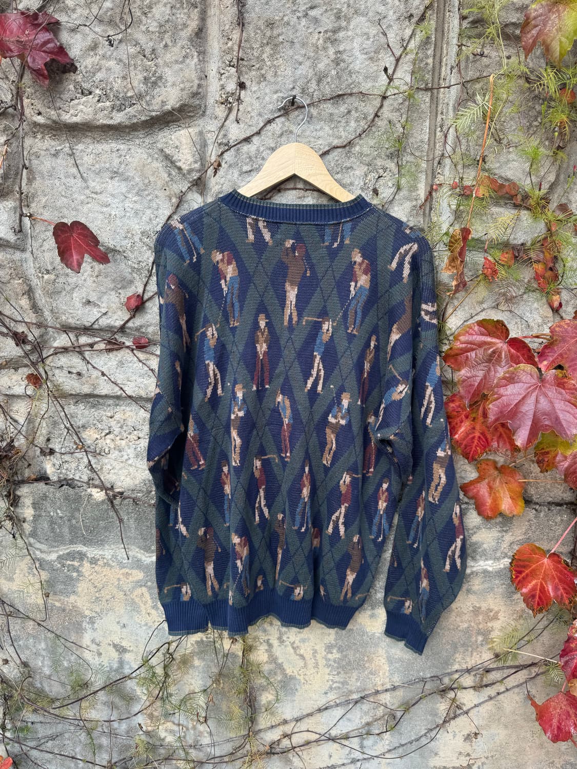 90s crossings 아가일 패턴 골프 그래픽 니트 xl 상품이미지2