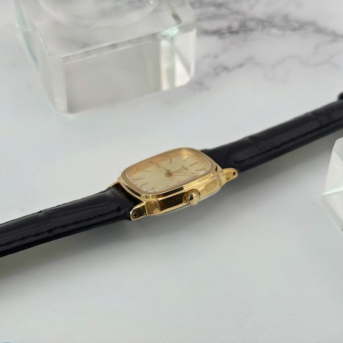60s70s 빈티지 세이코 리넨 다이얼 골드 스퀘어 워치 상품이미지10