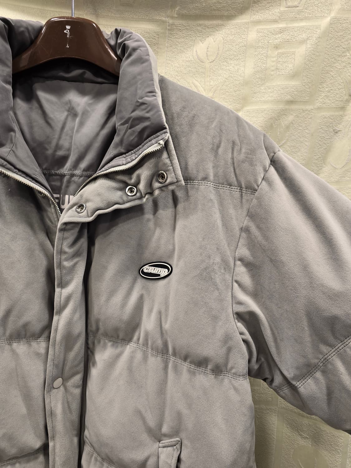 CRUMP 크럼프 양면 벨벳 패딩 점퍼 회색 100 상품이미지3