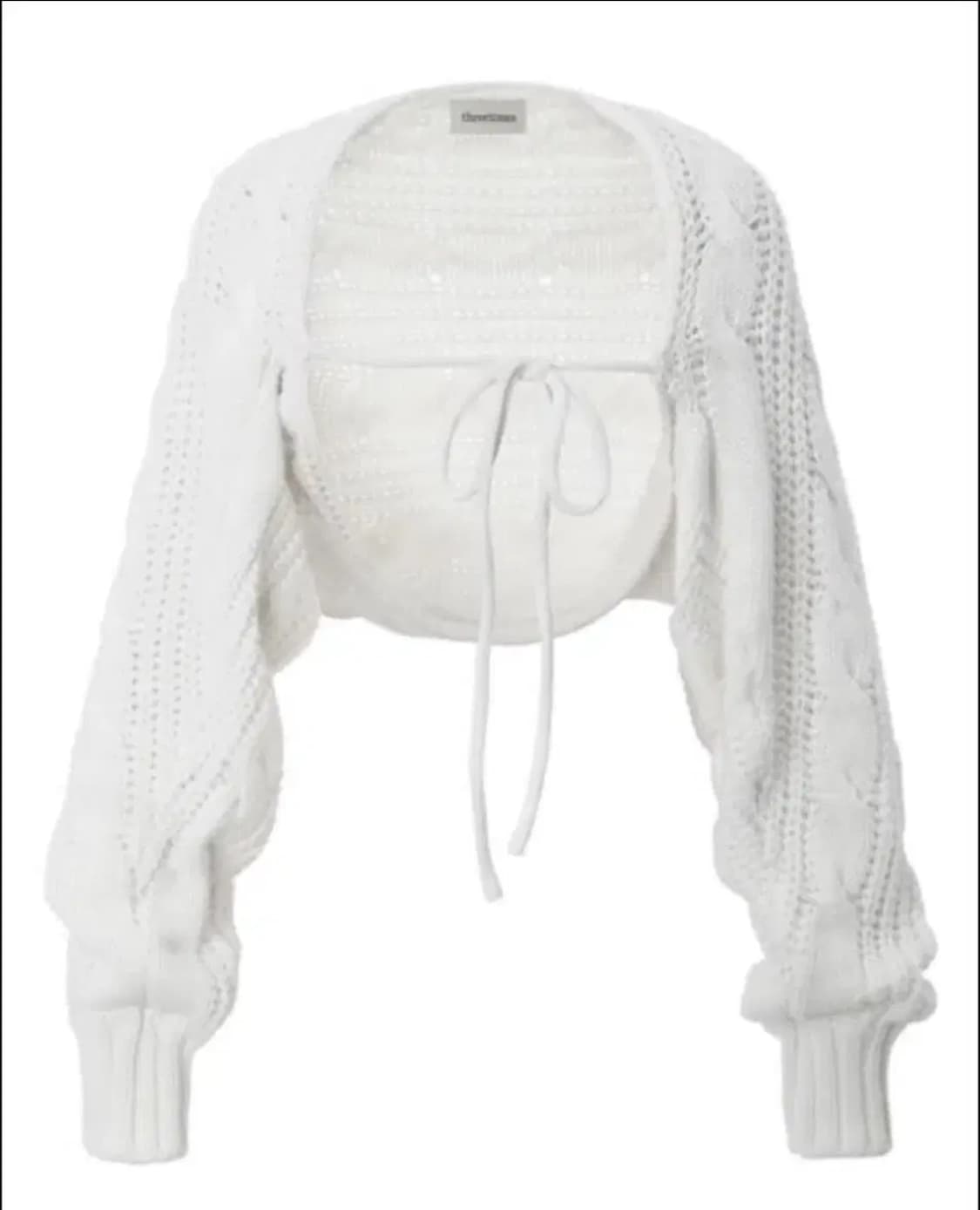 (색별로 각각 판매) 쓰리타임즈 케이블 울 볼레로 쓰탐 가디건 블랙  상품이미지2