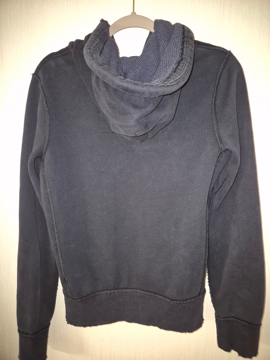 아베크롬비 머슬핏 뉴욕 로고 후드집업 네이비 레드 S 상품이미지5