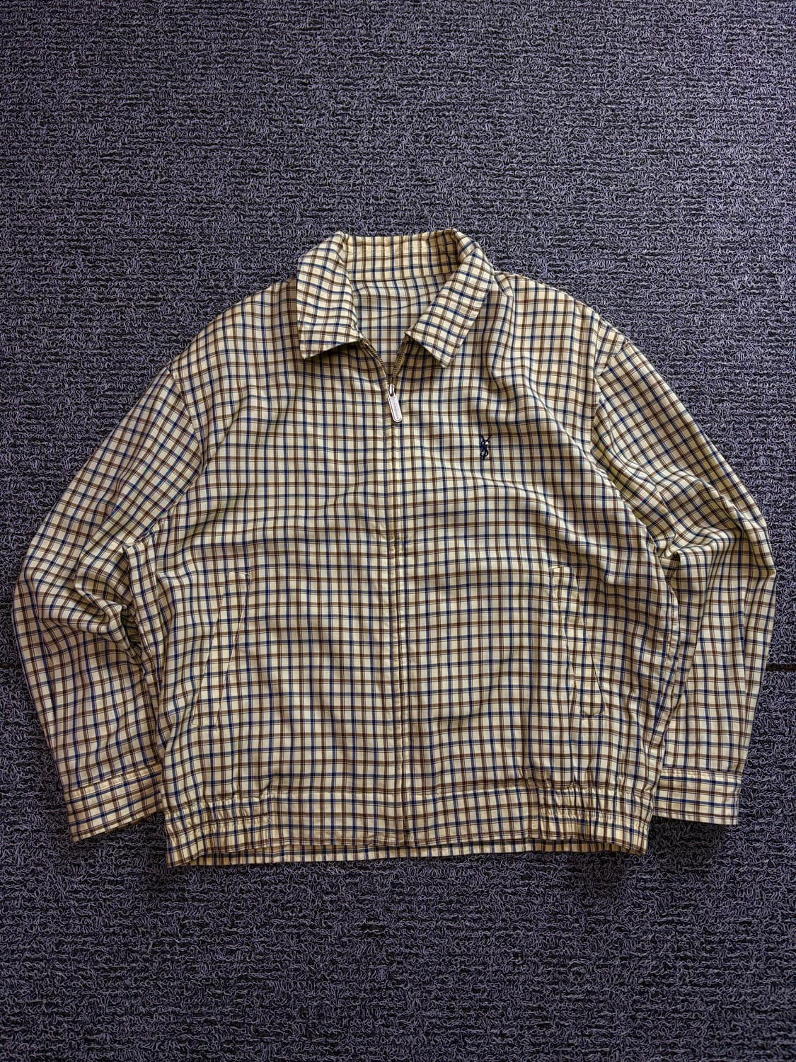 90s 입생로랑 자수로고 아카이브 미니멀 체크 자켓 1590 상품이미지2