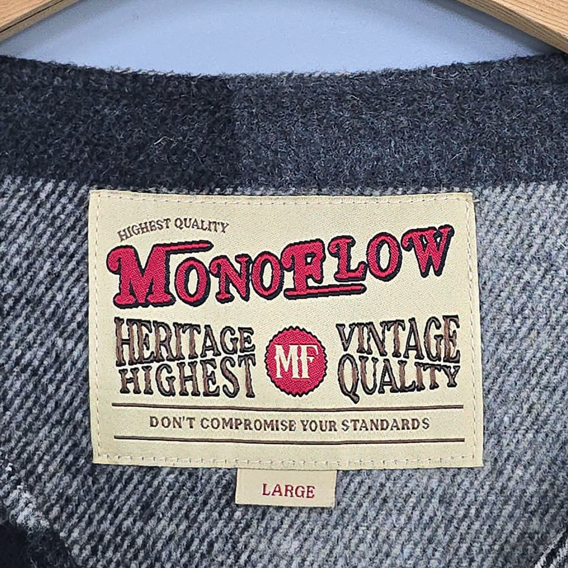모노플로우(monoflow) 체크 울혼방 베스트 L 상품이미지5
