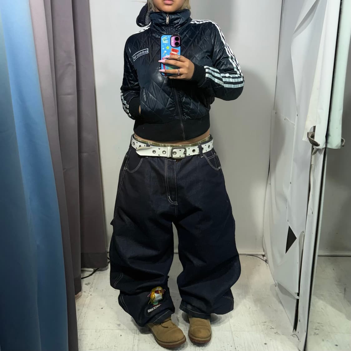 y2k 아디다스 네이비 퀄팅 자켓  상품이미지4