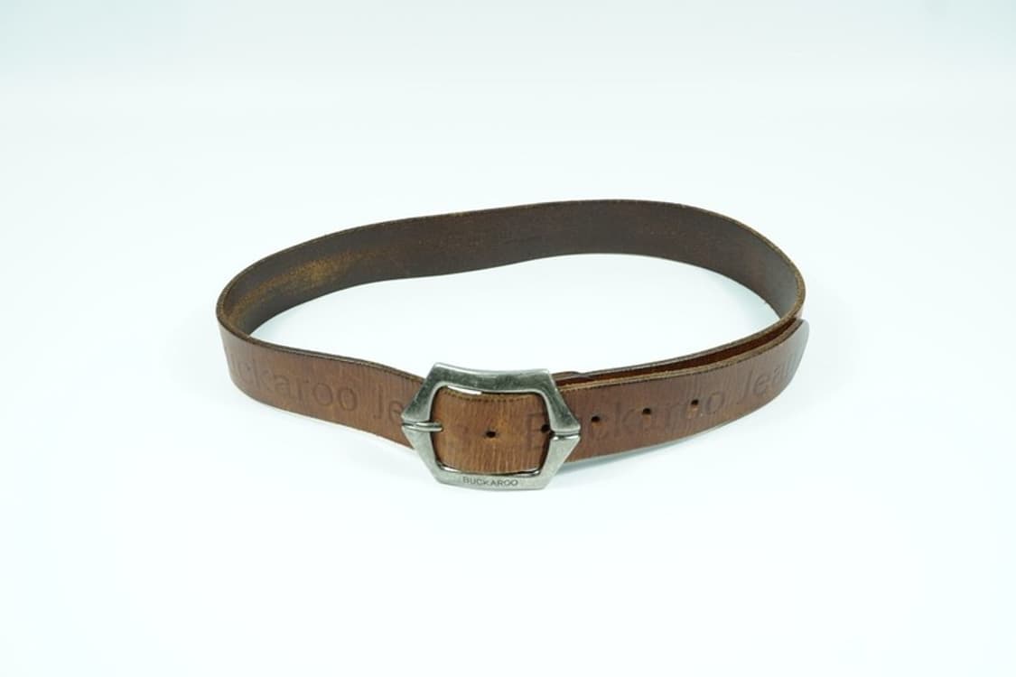 Buckaroo 빈티지 음각 로고 통가죽 브라운 벨트 상품이미지4