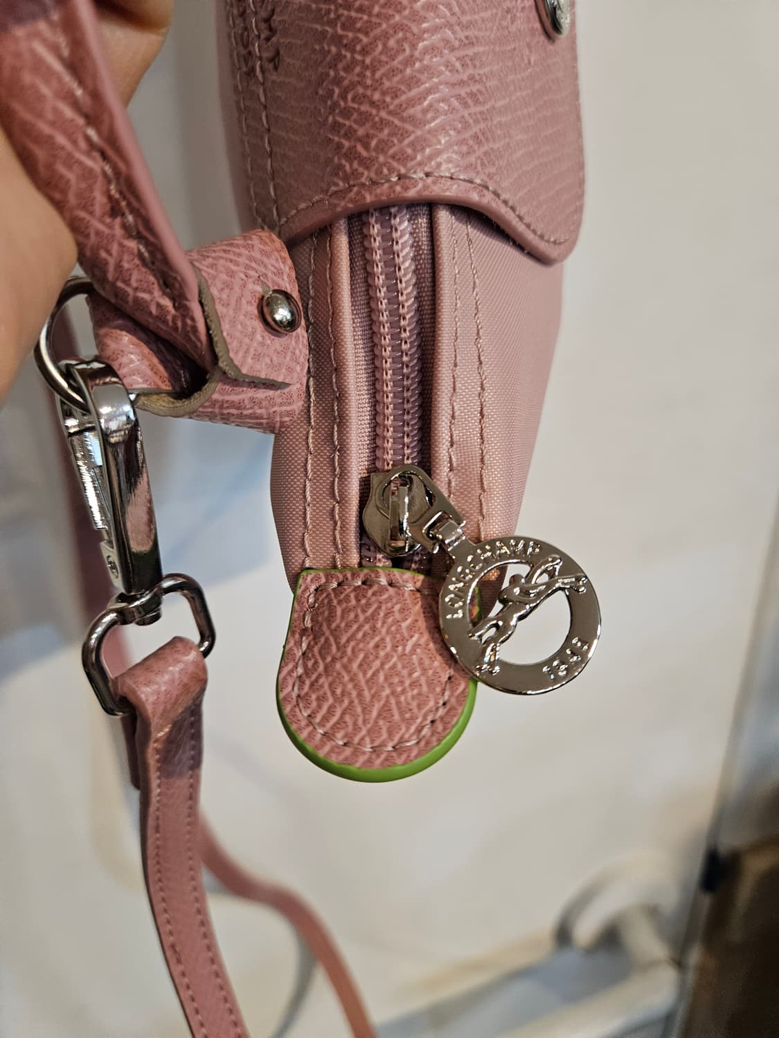 상태최상)롱샴 르플리아쥬 핑크 미니 크로스백 상품이미지4