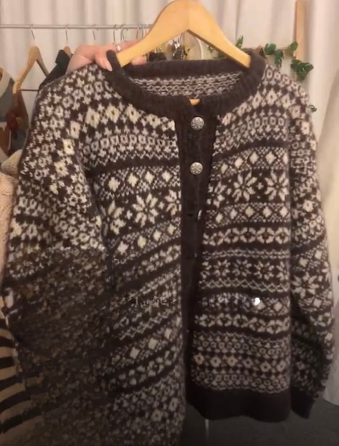 모리노가토 일본 빈티지 노르딕 니트 가디건 상품이미지4