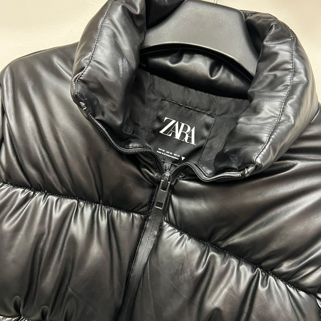 ZARA 자라 레더 숏 크롭 패딩 XS 상품이미지3